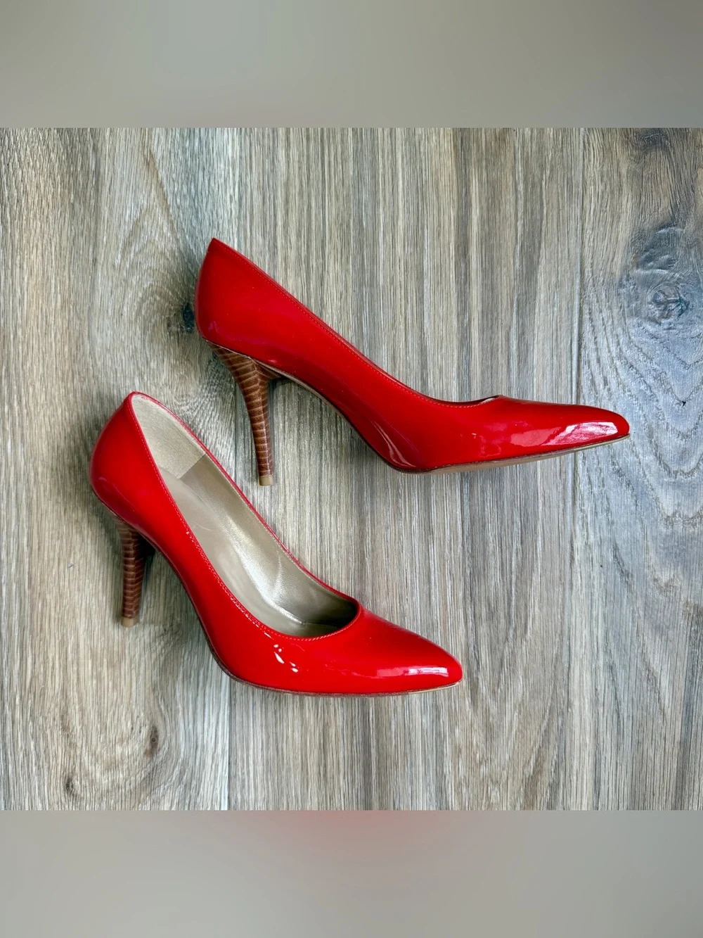 Stuart Weitzman Power Pimento Neon Patent Leather Pumps Size 6M